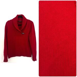 Lauren Ralph Lauren Shawl Collar Sweater in Red